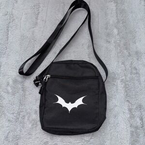 White Vampire Bat Goth Style cross body Bag W/adjustable Strap